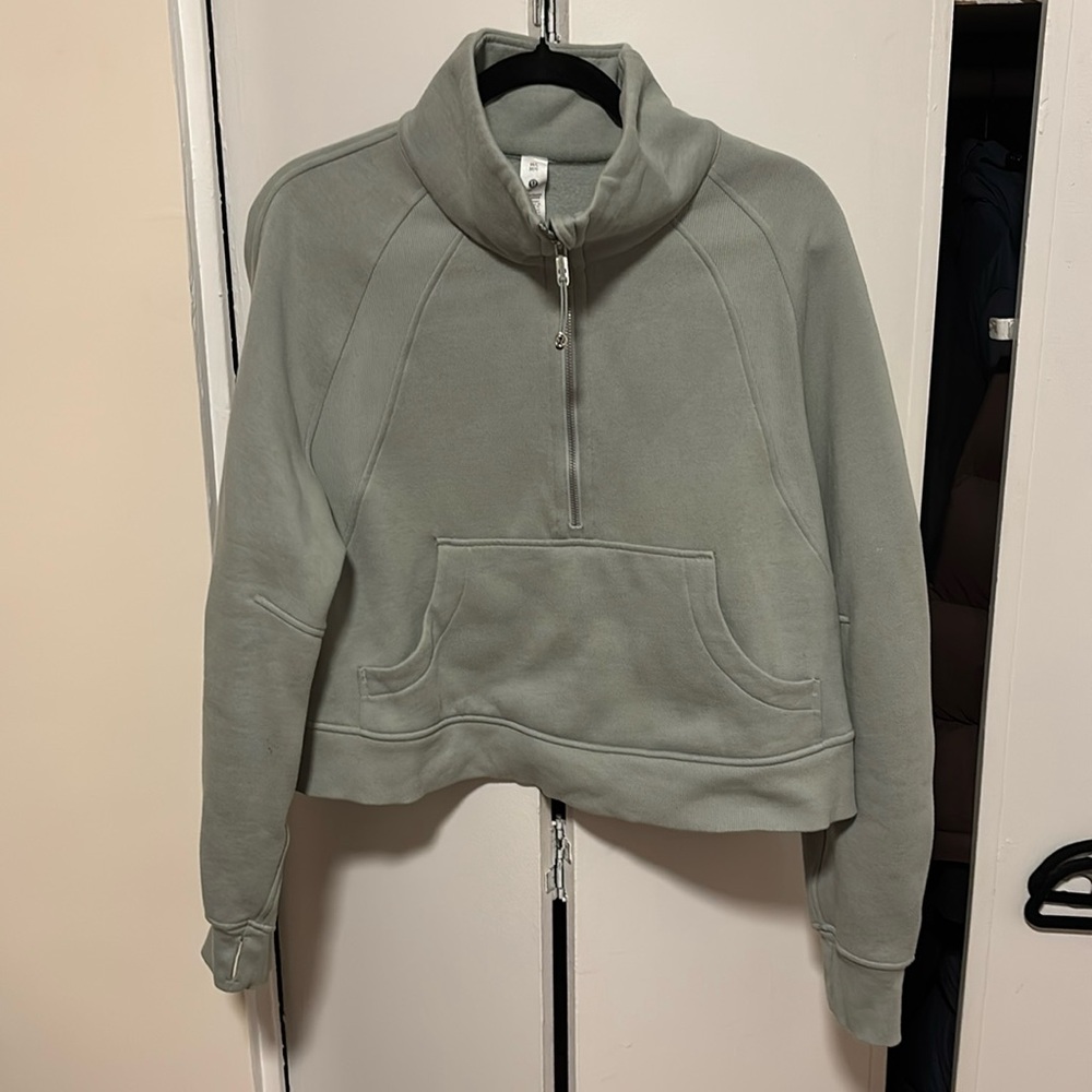 Lululemon Scuba Cropped Funnelneck Pullover Light Green M/L